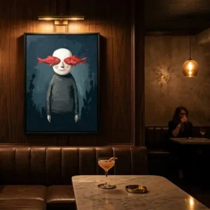 Blind Perspective room display canvas art - wall art with surreal art - figurative contemporary room art