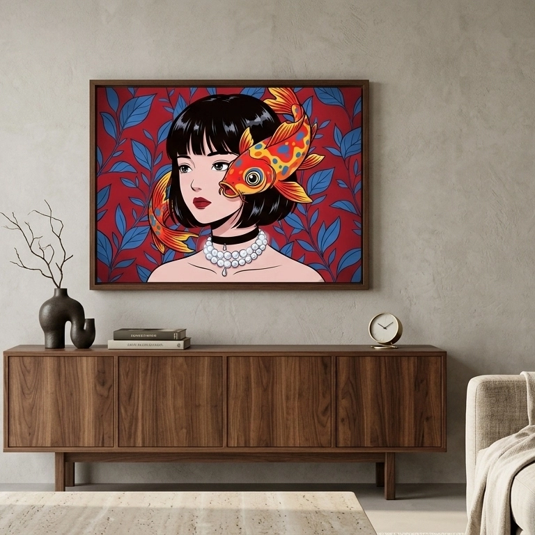 Koi in Bloom Product 1 Koi in Bloom mockup wall art - home decor decor with pop art - surreal wall art