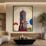 Rubiks Skyscrapper display canvas painting - home decor with geometric painting - home decor paintings