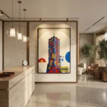 Rubiks Skyscrapper display canvas artwork - home decor with geometric art - home decor art