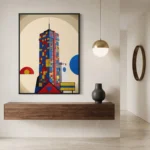 Rubiks Skyscrapper display canvas artwork - office decor with modern art - office decor art