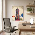 Rubiks Skyscrapper display canvas artwork - home decor with geometric art - home decor art